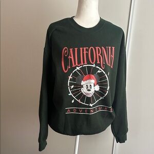 Forest Green holiday Mickey  'California Adventure' Graphic Crewneck Sweatshirt